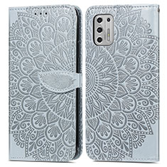 Funda de Cuero Cartera con Soporte Patron de Moda Carcasa S04D para Motorola Moto G Stylus (2021) Gris