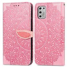 Funda de Cuero Cartera con Soporte Patron de Moda Carcasa S04D para Motorola Moto G Stylus (2021) Oro Rosa