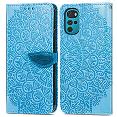 Funda de Cuero Cartera con Soporte Patron de Moda Carcasa S04D para Motorola Moto G22 Azul