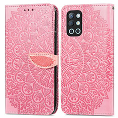 Funda de Cuero Cartera con Soporte Patron de Moda Carcasa S04D para OnePlus 9R 5G Oro Rosa