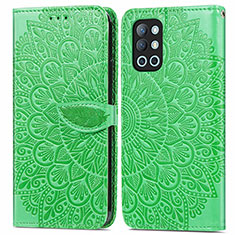 Funda de Cuero Cartera con Soporte Patron de Moda Carcasa S04D para OnePlus 9R 5G Verde