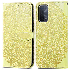 Funda de Cuero Cartera con Soporte Patron de Moda Carcasa S04D para OnePlus Nord N200 5G Amarillo