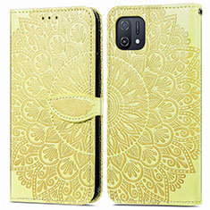 Funda de Cuero Cartera con Soporte Patron de Moda Carcasa S04D para Oppo A16K Amarillo