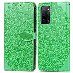 Funda de Cuero Cartera con Soporte Patron de Moda Carcasa S04D para Oppo A53s 5G Verde