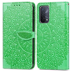 Funda de Cuero Cartera con Soporte Patron de Moda Carcasa S04D para Oppo A54 5G Verde