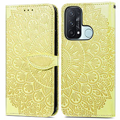 Funda de Cuero Cartera con Soporte Patron de Moda Carcasa S04D para Oppo Reno5 A Amarillo