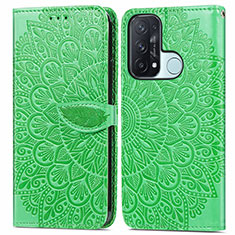 Funda de Cuero Cartera con Soporte Patron de Moda Carcasa S04D para Oppo Reno5 A Verde