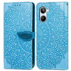 Funda de Cuero Cartera con Soporte Patron de Moda Carcasa S04D para Realme 10 4G Azul