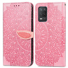 Funda de Cuero Cartera con Soporte Patron de Moda Carcasa S04D para Realme 8 5G Oro Rosa