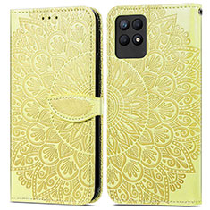 Funda de Cuero Cartera con Soporte Patron de Moda Carcasa S04D para Realme 8i Amarillo