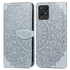 Funda de Cuero Cartera con Soporte Patron de Moda Carcasa S04D para Realme 8i Gris