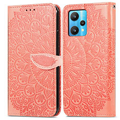 Funda de Cuero Cartera con Soporte Patron de Moda Carcasa S04D para Realme 9 Pro 5G Naranja