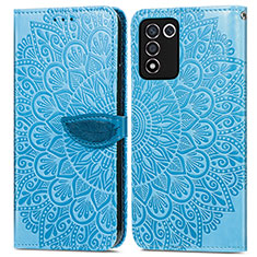 Funda de Cuero Cartera con Soporte Patron de Moda Carcasa S04D para Realme 9 SE 5G Azul