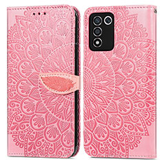 Funda de Cuero Cartera con Soporte Patron de Moda Carcasa S04D para Realme 9 SE 5G Oro Rosa