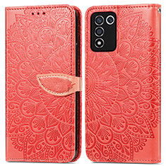 Funda de Cuero Cartera con Soporte Patron de Moda Carcasa S04D para Realme 9 SE 5G Rojo