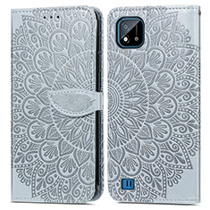 Funda de Cuero Cartera con Soporte Patron de Moda Carcasa S04D para Realme C11 (2021) Gris