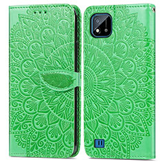 Funda de Cuero Cartera con Soporte Patron de Moda Carcasa S04D para Realme C20A Verde