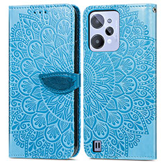 Funda de Cuero Cartera con Soporte Patron de Moda Carcasa S04D para Realme C31 Azul