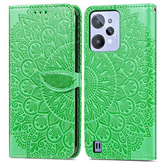 Funda de Cuero Cartera con Soporte Patron de Moda Carcasa S04D para Realme C31 Verde