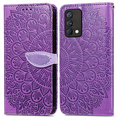 Funda de Cuero Cartera con Soporte Patron de Moda Carcasa S04D para Realme GT Master 5G Morado