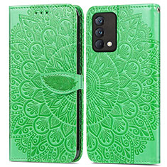 Funda de Cuero Cartera con Soporte Patron de Moda Carcasa S04D para Realme GT Master 5G Verde