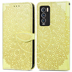 Funda de Cuero Cartera con Soporte Patron de Moda Carcasa S04D para Realme GT Master Explorer 5G Amarillo