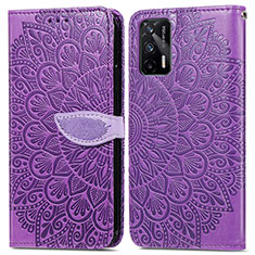 Funda de Cuero Cartera con Soporte Patron de Moda Carcasa S04D para Realme GT Neo 2T 5G Morado