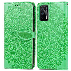 Funda de Cuero Cartera con Soporte Patron de Moda Carcasa S04D para Realme GT Neo 2T 5G Verde