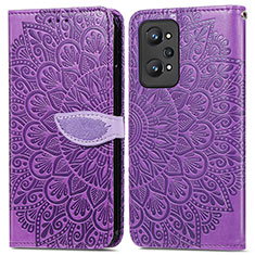 Funda de Cuero Cartera con Soporte Patron de Moda Carcasa S04D para Realme GT Neo 3T 5G Morado