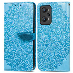 Funda de Cuero Cartera con Soporte Patron de Moda Carcasa S04D para Realme GT Neo2 5G Azul