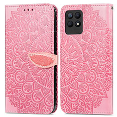 Funda de Cuero Cartera con Soporte Patron de Moda Carcasa S04D para Realme Narzo 50 4G Oro Rosa