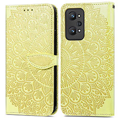 Funda de Cuero Cartera con Soporte Patron de Moda Carcasa S04D para Realme Q5 Pro 5G Amarillo