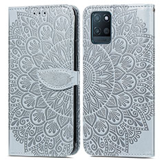 Funda de Cuero Cartera con Soporte Patron de Moda Carcasa S04D para Realme V11 5G Gris