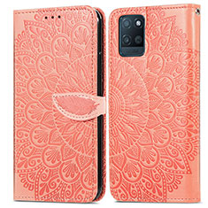 Funda de Cuero Cartera con Soporte Patron de Moda Carcasa S04D para Realme V11 5G Naranja