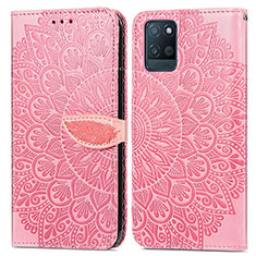 Funda de Cuero Cartera con Soporte Patron de Moda Carcasa S04D para Realme V11 5G Oro Rosa