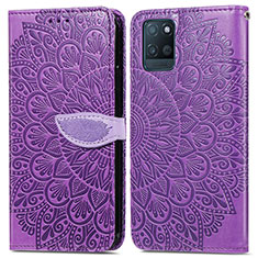 Funda de Cuero Cartera con Soporte Patron de Moda Carcasa S04D para Realme V11s 5G Morado