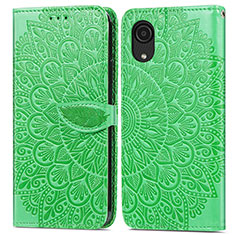 Funda de Cuero Cartera con Soporte Patron de Moda Carcasa S04D para Samsung Galaxy A03 Core Verde