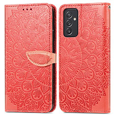 Funda de Cuero Cartera con Soporte Patron de Moda Carcasa S04D para Samsung Galaxy A05s Rojo