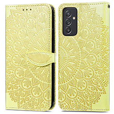 Funda de Cuero Cartera con Soporte Patron de Moda Carcasa S04D para Samsung Galaxy A15 4G Amarillo