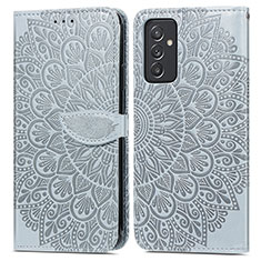 Funda de Cuero Cartera con Soporte Patron de Moda Carcasa S04D para Samsung Galaxy A15 4G Gris