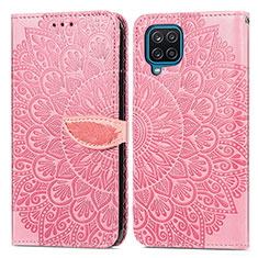 Funda de Cuero Cartera con Soporte Patron de Moda Carcasa S04D para Samsung Galaxy A22 4G Oro Rosa