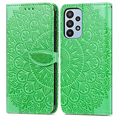 Funda de Cuero Cartera con Soporte Patron de Moda Carcasa S04D para Samsung Galaxy A23 4G Verde