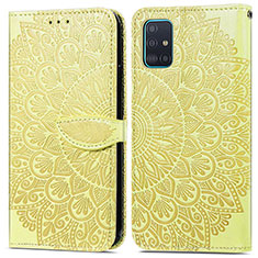 Funda de Cuero Cartera con Soporte Patron de Moda Carcasa S04D para Samsung Galaxy A71 5G Amarillo