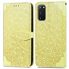 Funda de Cuero Cartera con Soporte Patron de Moda Carcasa S04D para Samsung Galaxy S20 5G Amarillo