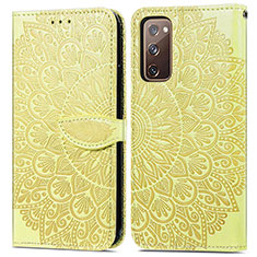 Funda de Cuero Cartera con Soporte Patron de Moda Carcasa S04D para Samsung Galaxy S20 FE 5G Amarillo