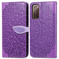 Funda de Cuero Cartera con Soporte Patron de Moda Carcasa S04D para Samsung Galaxy S20 Lite 5G Morado