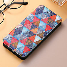 Funda de Cuero Cartera con Soporte Patron de Moda Carcasa S04D para Samsung Galaxy S23 Ultra 5G Purpura Claro