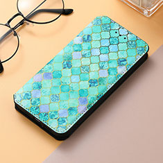 Funda de Cuero Cartera con Soporte Patron de Moda Carcasa S04D para Samsung Galaxy S23 Ultra 5G Verde