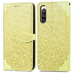 Funda de Cuero Cartera con Soporte Patron de Moda Carcasa S04D para Sony Xperia 10 IV SO-52C Amarillo