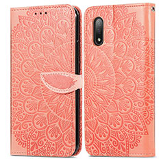 Funda de Cuero Cartera con Soporte Patron de Moda Carcasa S04D para Sony Xperia Ace II Naranja